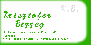 krisztofer bezzeg business card